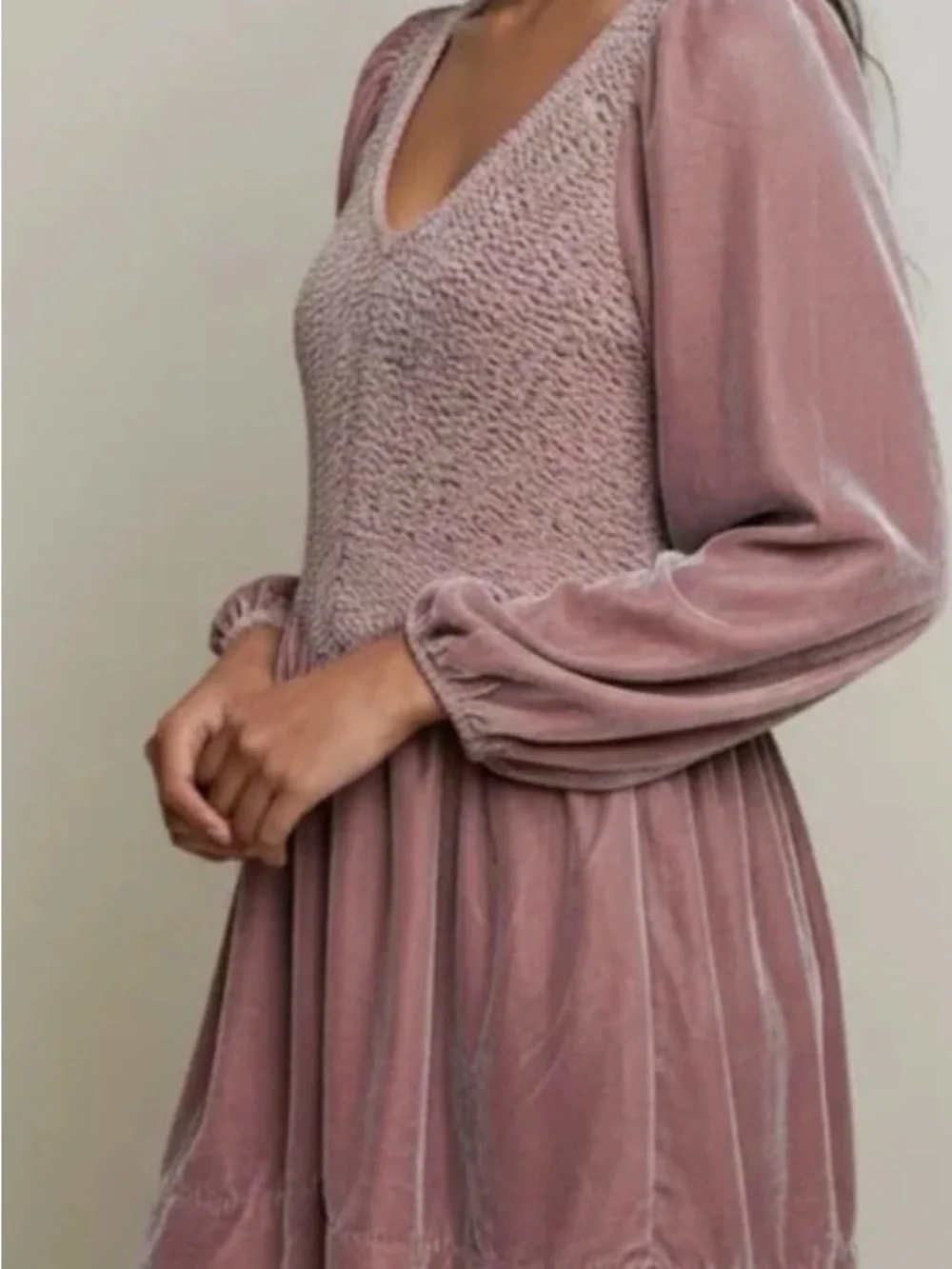Free People Farrier Velvet Mini Dress. NWT. Winter bloom